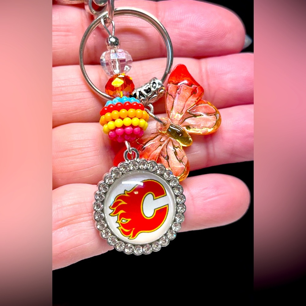 Ladies FLAMES bling keychain